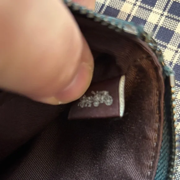 Coach Dark Green Embossed Wristlet - Picture 6 of 8